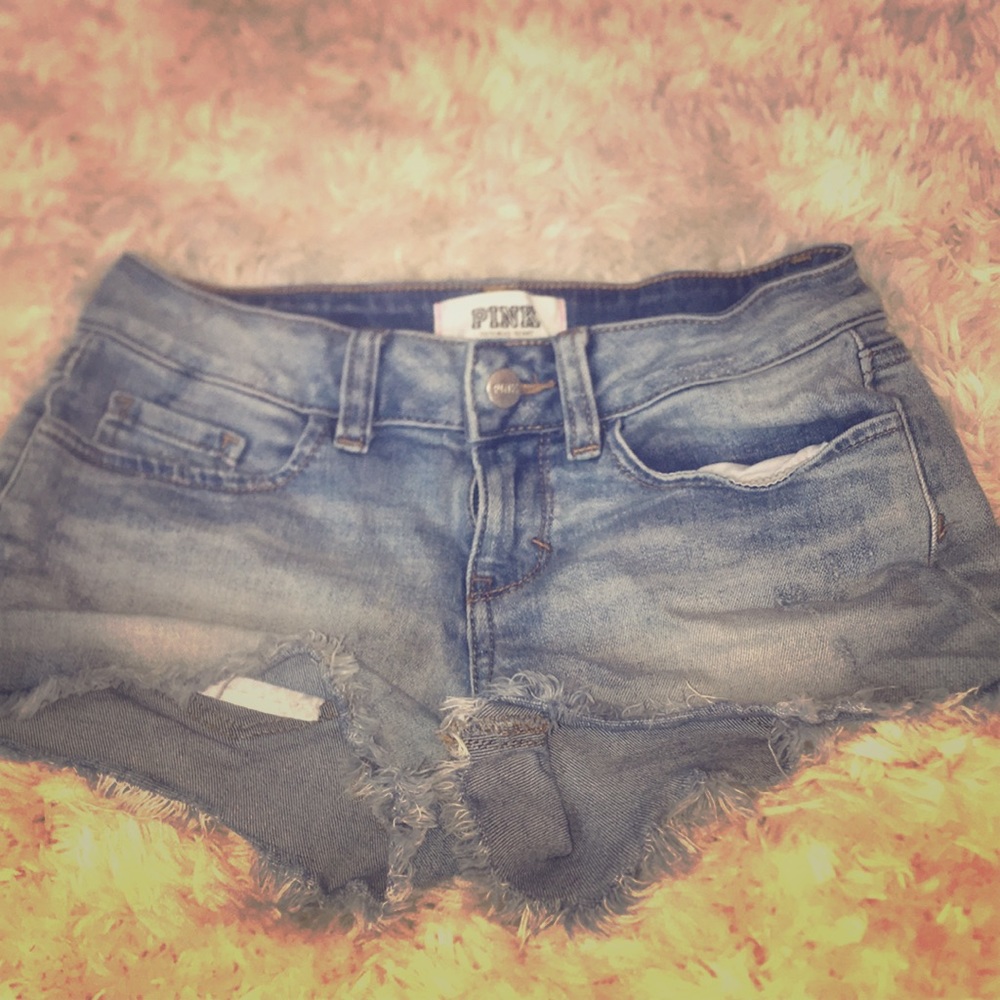 PINK jean shorts